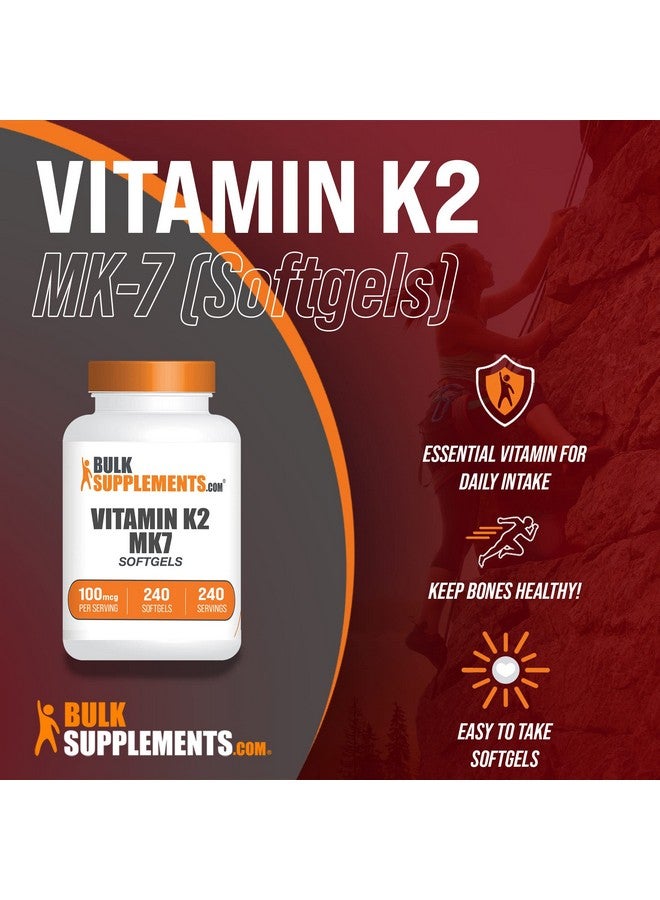 BULKSUPPLEMENTS.COM Vitamin K2 Softgels Vitamin K2 Mk7 Vitamin K2 Supplement Vit K2 Mk7 Mk7 Vitamin K2 Vitamin K2 100 Mcg 10Mg K2 Vitamin Per Softgel 240Day Supply (240 Softgels) - Image 4