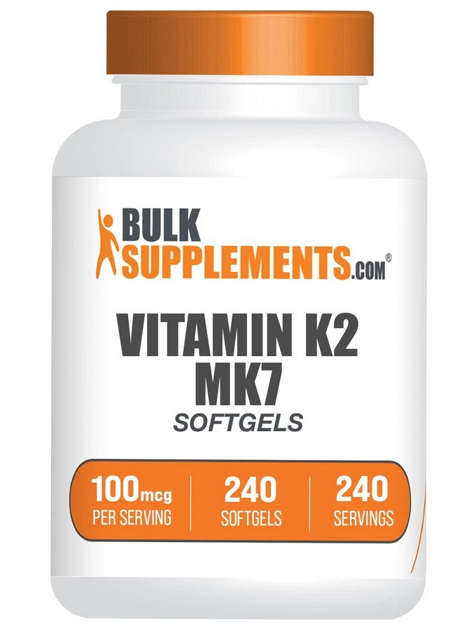 BULKSUPPLEMENTS.COM Vitamin K2 Softgels Vitamin K2 Mk7 Vitamin K2 Supplement Vit K2 Mk7 Mk7 Vitamin K2 Vitamin K2 100 Mcg 10Mg K2 Vitamin Per Softgel 240Day Supply (240 Softgels) - Image 2