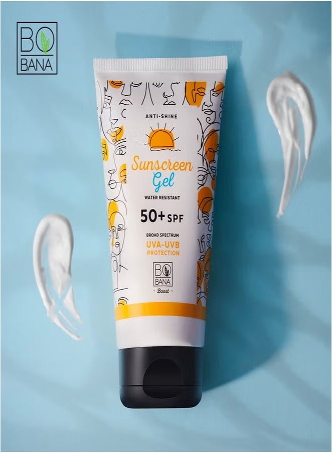 BOBANA Sunscreen Gel 50+SPF Anti Shine Water Resistant -150ml - Image 3