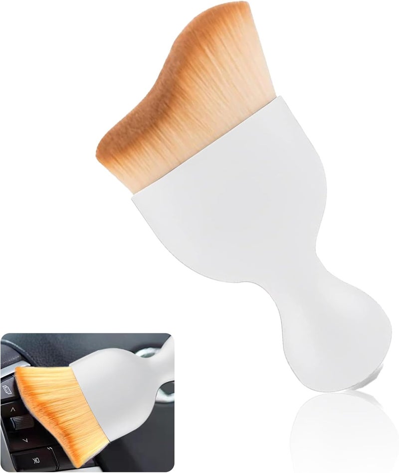 NGHEY 1 PC Car Interior Dust Brush, Auto Scratch Free Detailing Brush, Soft Car Interior Cleaning Brush Auto Accessories for Automotive Dashboard, Air Conditioner Vents, Computer (White) - Image 1