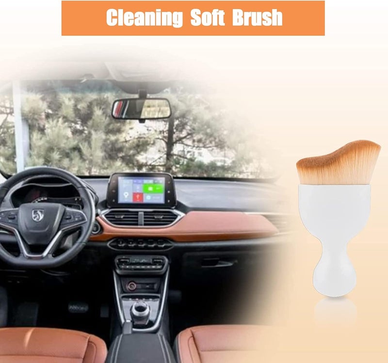 NGHEY 1 PC Car Interior Dust Brush, Auto Scratch Free Detailing Brush, Soft Car Interior Cleaning Brush Auto Accessories for Automotive Dashboard, Air Conditioner Vents, Computer (White) - Image 4
