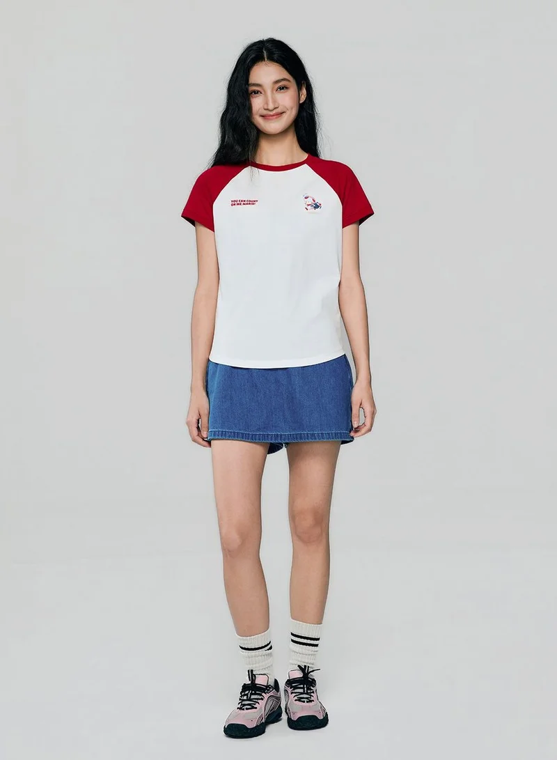 جيوردانو Women's Super Mario Raglan Tee