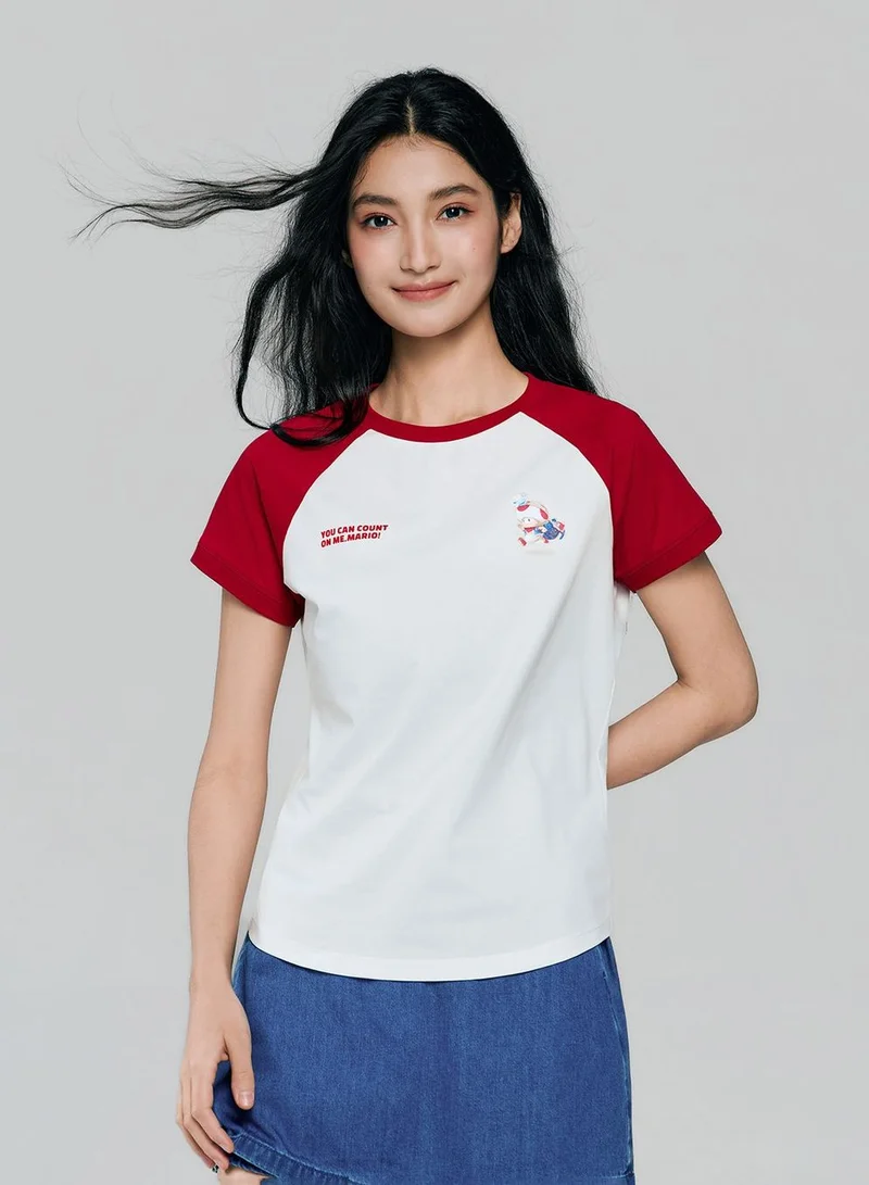 جيوردانو Women's Super Mario Raglan Tee