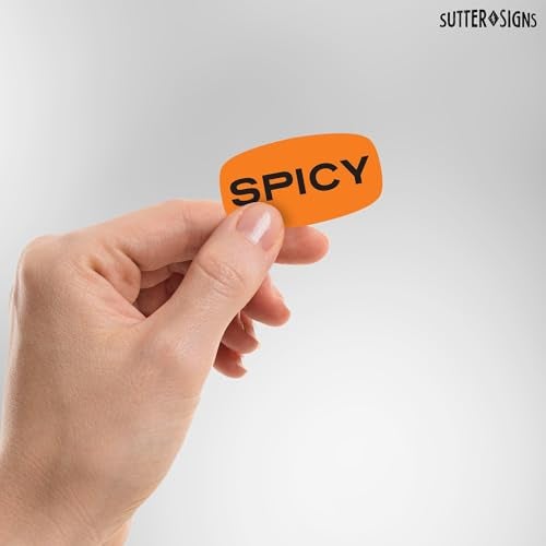 Sutter Signs 500pcs Spicy Stickers Grocery Store Hot Food Labels 1 Roll by Sutter Signs - Image 3