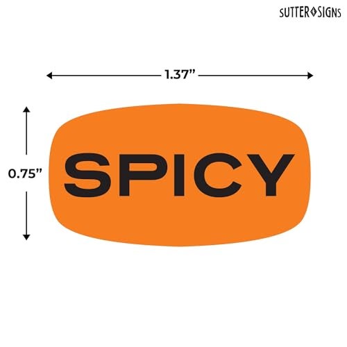 Sutter Signs 500pcs Spicy Stickers Grocery Store Hot Food Labels 1 Roll by Sutter Signs - Image 2