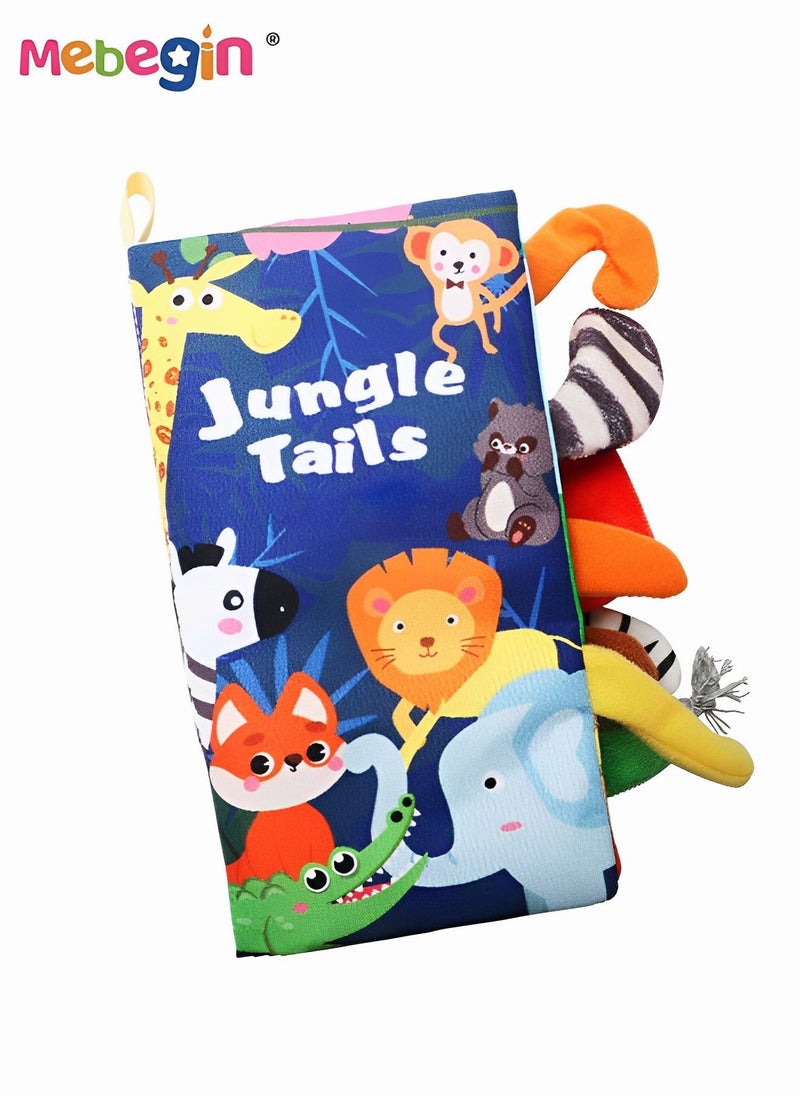 MEBEGIN Soft Cloth Book Crinkle Baby Books Toys Shark Tails Soft Activity Early Education Toy for Toddlers Animal Books  - Image 4