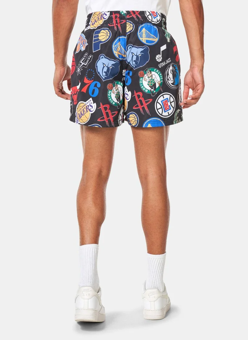 نيو ايرا Men's NBA All Over Print Shorts