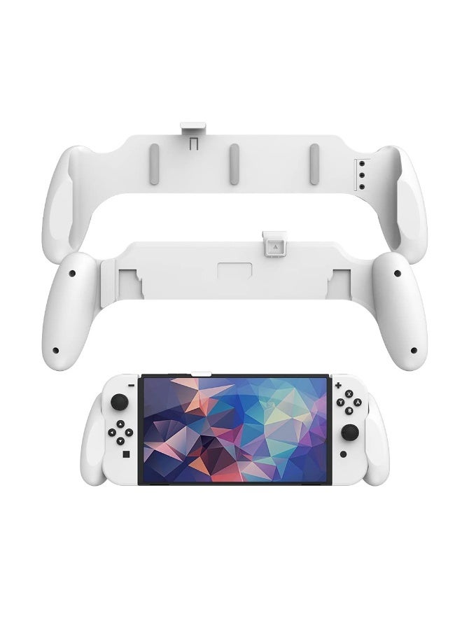 Switch OLED/Switch Dockable Hand Grip, Comfort Handheld Fit for Switch OLED/Switch with Specially Ergonomic Design Compatible with Nintendo Switch Grip, Supports to Connect to The TV(White) - Image 2