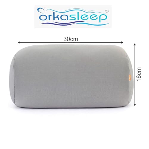 Orka Microbeads Round Bolster Pillow Bed/Sofa/Diwan Pillow|Light, Soft & Fluffy for Neck & Back Support, Pack of 1 [30 x 16 CM],Black - Image 4