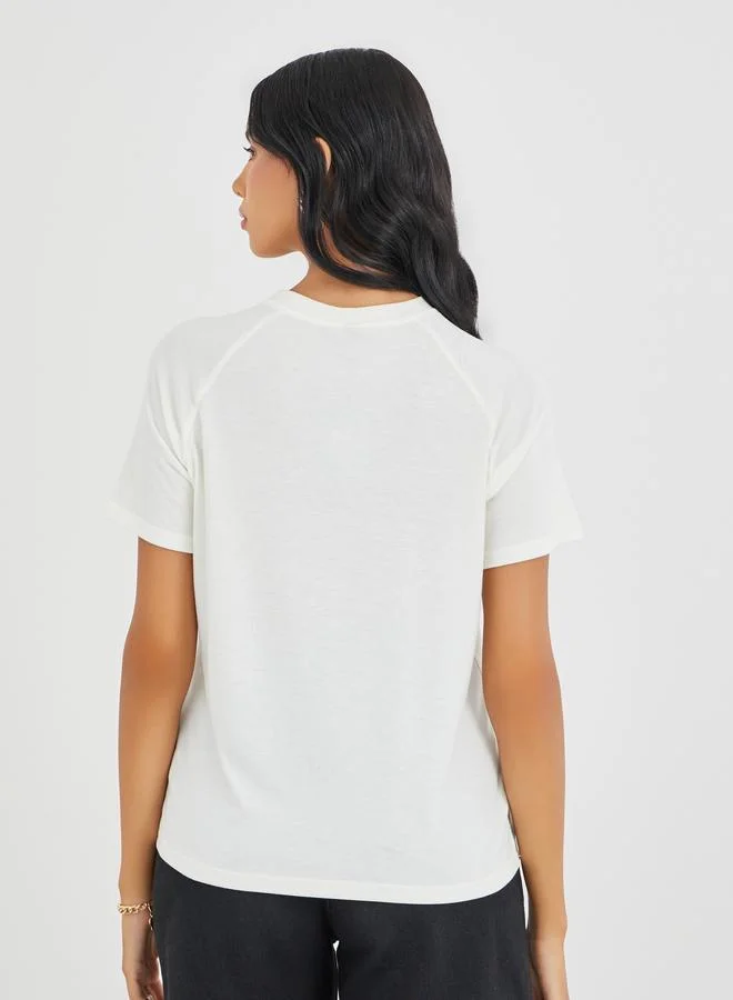 Take Two Take Two Solid Round Neck T-Shirt