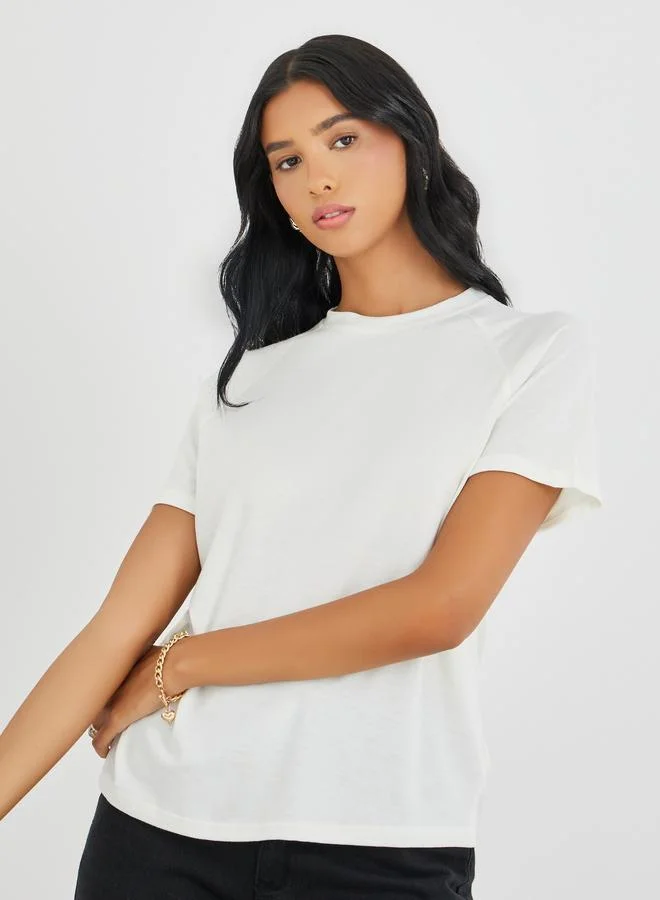 Take Two Take Two Solid Round Neck T-Shirt