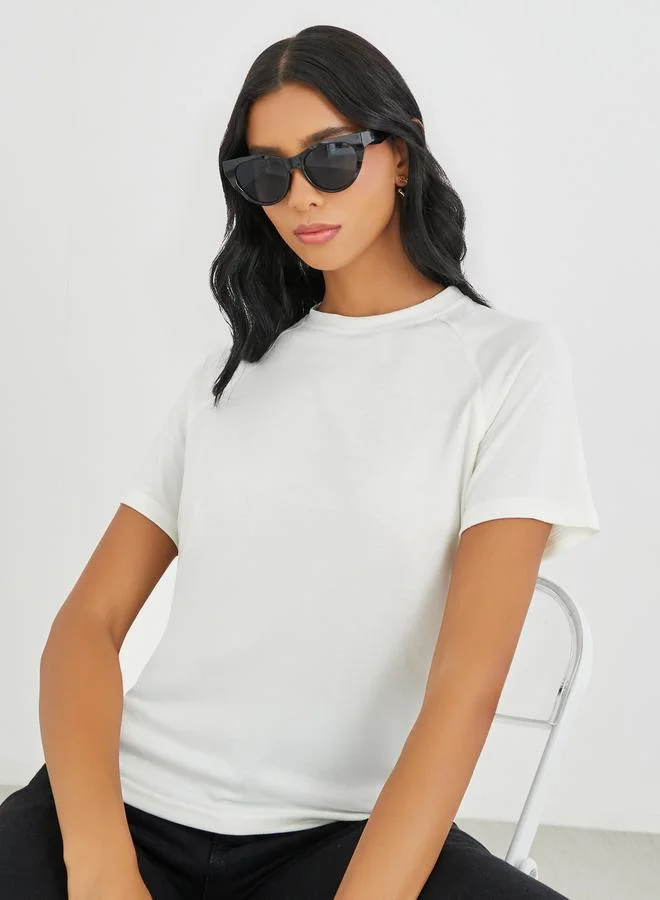 Take Two Take Two Solid Round Neck T-Shirt