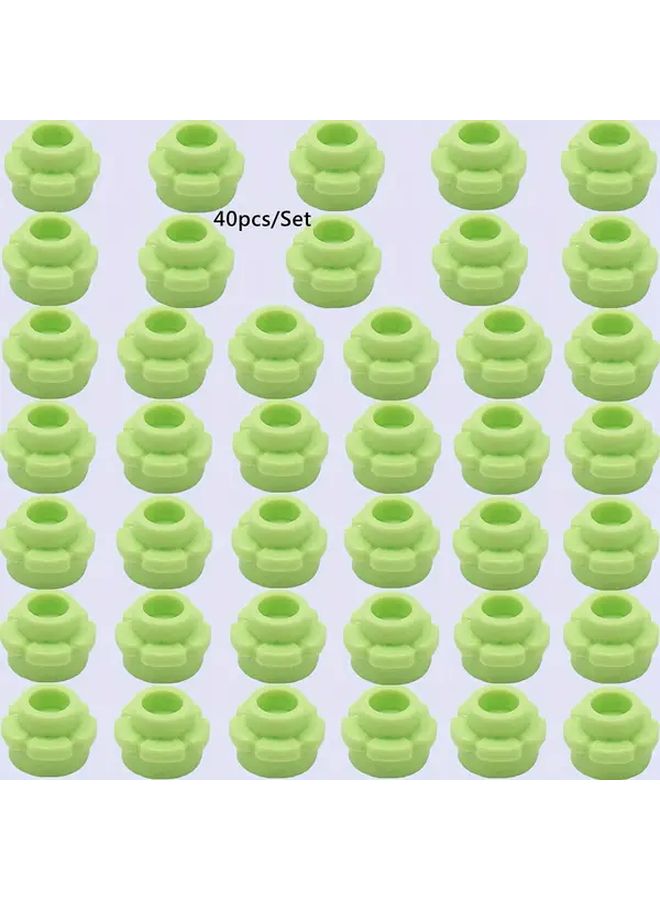Fluorescent Green 40 Pcs Mini Building Blocks DIY Flower Garden Scene Christmas Gift - Image 1