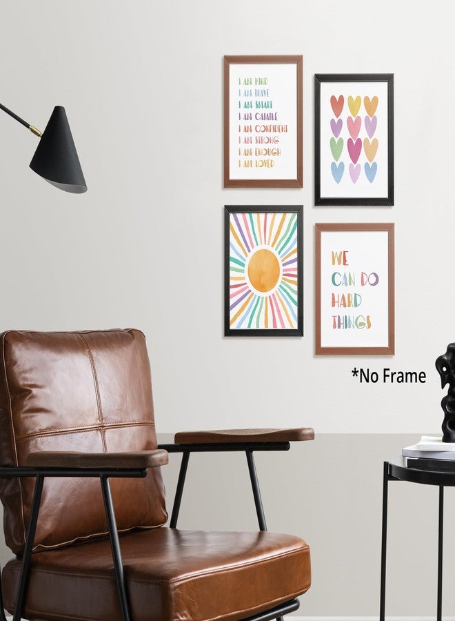 AEHIE I am Kind Brave Smart Affirmations Colorful Sun Sunshine Hearts Poster Prints for Girls Kids Room Playroom Decor,Girl Nursery Decorations Prints Wall Art Unframed 4pcs 8x10inches,Girls Kids Gifts - Image 3