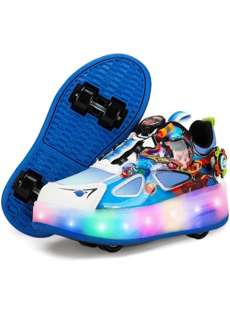 Lucky Kids Kids Roller Skates 4 Wheel Flashing Skate Shoes With Led Lights Usb Rechargeable Stylish & Fun For Boys & Girls - Image 1