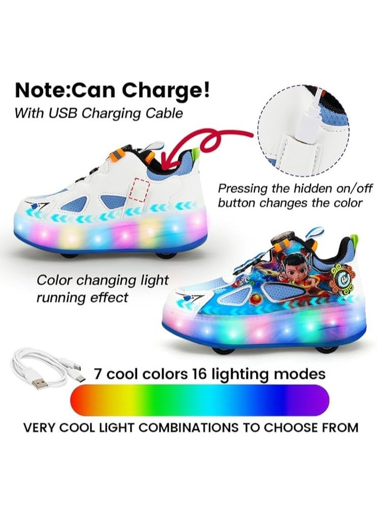 Lucky Kids Kids Roller Skates 4 Wheel Flashing Skate Shoes With Led Lights Usb Rechargeable Stylish & Fun For Boys & Girls - Image 3