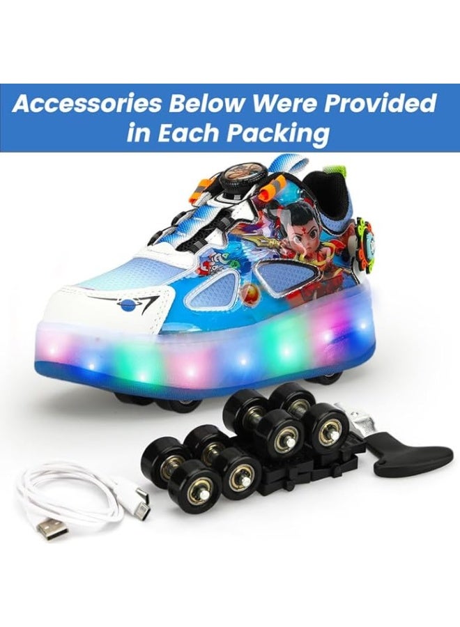 Lucky Kids Kids Roller Skates 4 Wheel Flashing Skate Shoes With Led Lights Usb Rechargeable Stylish & Fun For Boys & Girls - Image 5