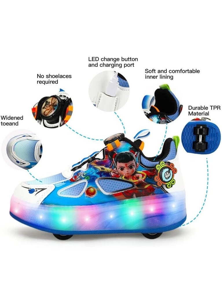 Lucky Kids Kids Roller Skates 4 Wheel Flashing Skate Shoes With Led Lights Usb Rechargeable Stylish & Fun For Boys & Girls - Image 2