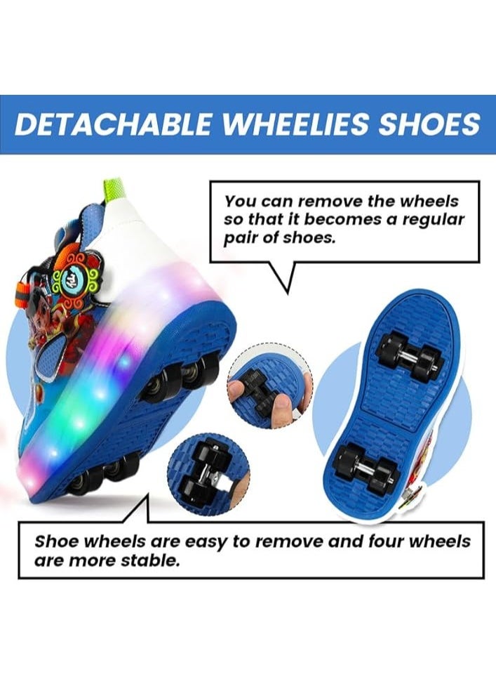 Lucky Kids Kids Roller Skates 4 Wheel Flashing Skate Shoes With Led Lights Usb Rechargeable Stylish & Fun For Boys & Girls - Image 4