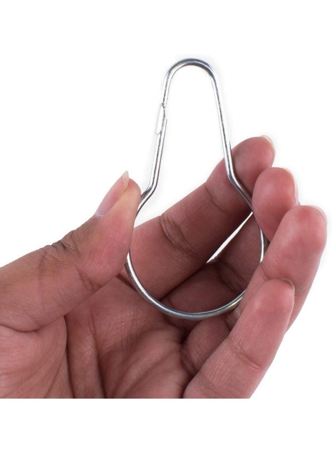 ROBUSTLINE Silver Metal Shower Curtain 100 Pcs Style Hanging Clip Chain Hooks For Sorting & Organizing Window Arts & Crafts Display Diy Key Hangers 100 Pcs - Image 4