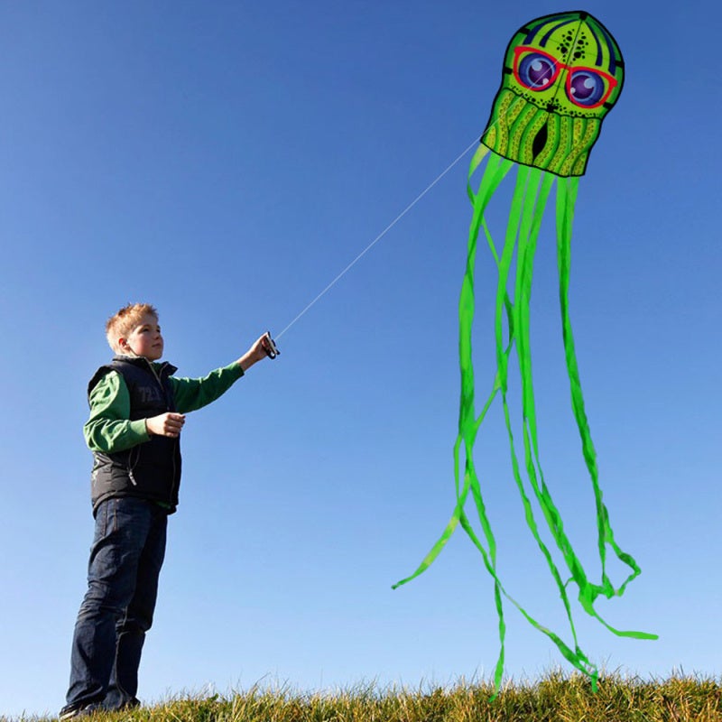Colorful Octopus Kite Durable Wind-Resistant Kids Kite - Easy Fly Lifelike Design Children Kite for Family Outdoor Fun - Image 4