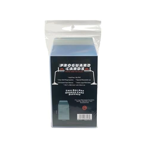 ProGuard Cards Tall Boy PSA Graded Card Sleeves - Holds Large PSA or SGC Slabs - 50 Sleeves per Pack - Image 1