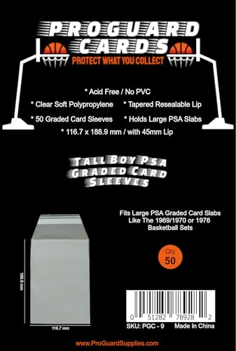 ProGuard Cards Tall Boy PSA Graded Card Sleeves - Holds Large PSA or SGC Slabs - 50 Sleeves per Pack - Image 5