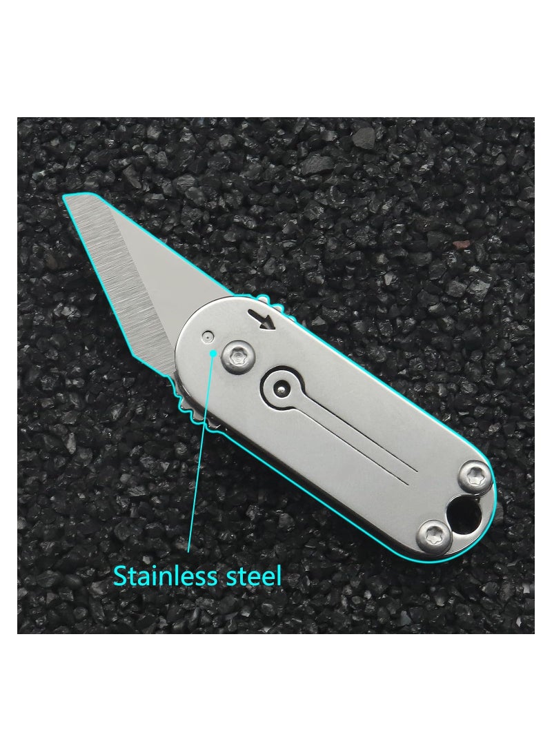 SOLARAE Mini Folding Pocket Tool, Portable Small Keychain Tool for Daily Use and Outdoors, Small Pocket Knife, Mini EDC Tool, Box Cutter, Stainless Steel Folding Knife for Men, Fruit Knife, Camping Knife - Image 4
