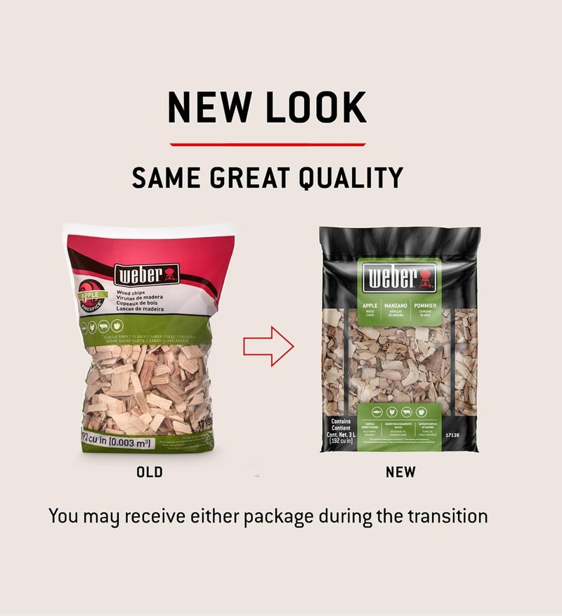 Weber Apple Wood Chips for Smoking & BBQ – Natural Wood Chips for Grilling Meat, Chicken & Fish, Sweet Smoky Flavor, Suitable for Charcoal & Gas Grills, Smokers, Outdoor Cooking - Image 4