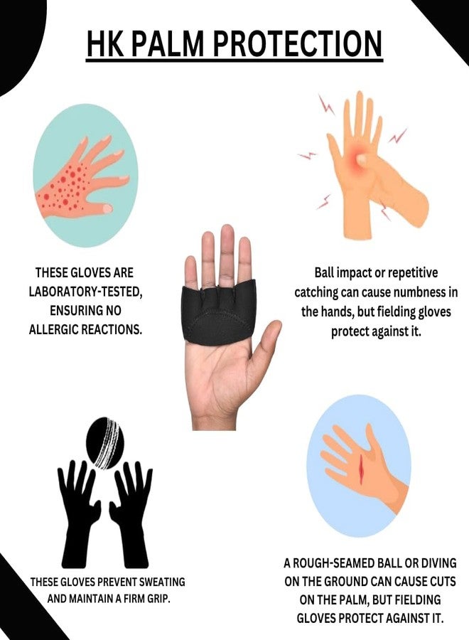 Fervor Spel Neoprene Cut Cricket Gloves Durable, Lightweight, Multi-Use for Fielding, Training, Catching, Wicket-Keeping Inners & Batting Inners - 1 Pair - Image 5