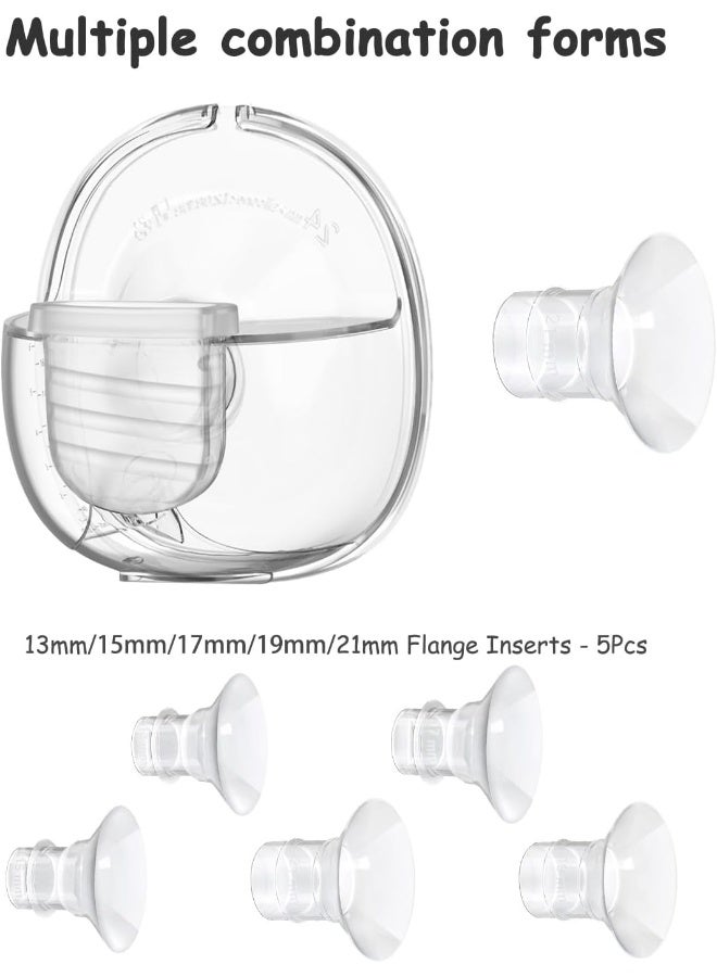 Gowing ملحقات مضخة الثدي القابلة للارتداء من غوينغ، قطع غيار مضخة بديلة فلانج 24 مم، صمام بطة، غشاء سيليكون، كوب جامع الحليب متوافق مع مضخة الثدي S32، 5 قطع إضافية من إدخالات الفلانج - Image 4