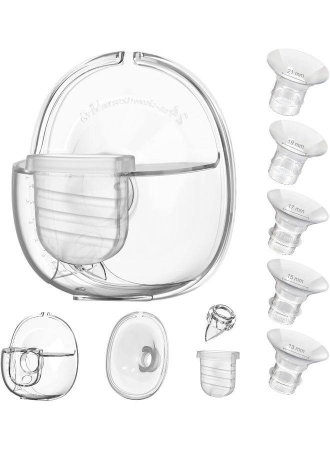 Gowing ملحقات مضخة الثدي القابلة للارتداء من غوينغ، قطع غيار مضخة بديلة فلانج 24 مم، صمام بطة، غشاء سيليكون، كوب جامع الحليب متوافق مع مضخة الثدي S32، 5 قطع إضافية من إدخالات الفلانج - Image 1
