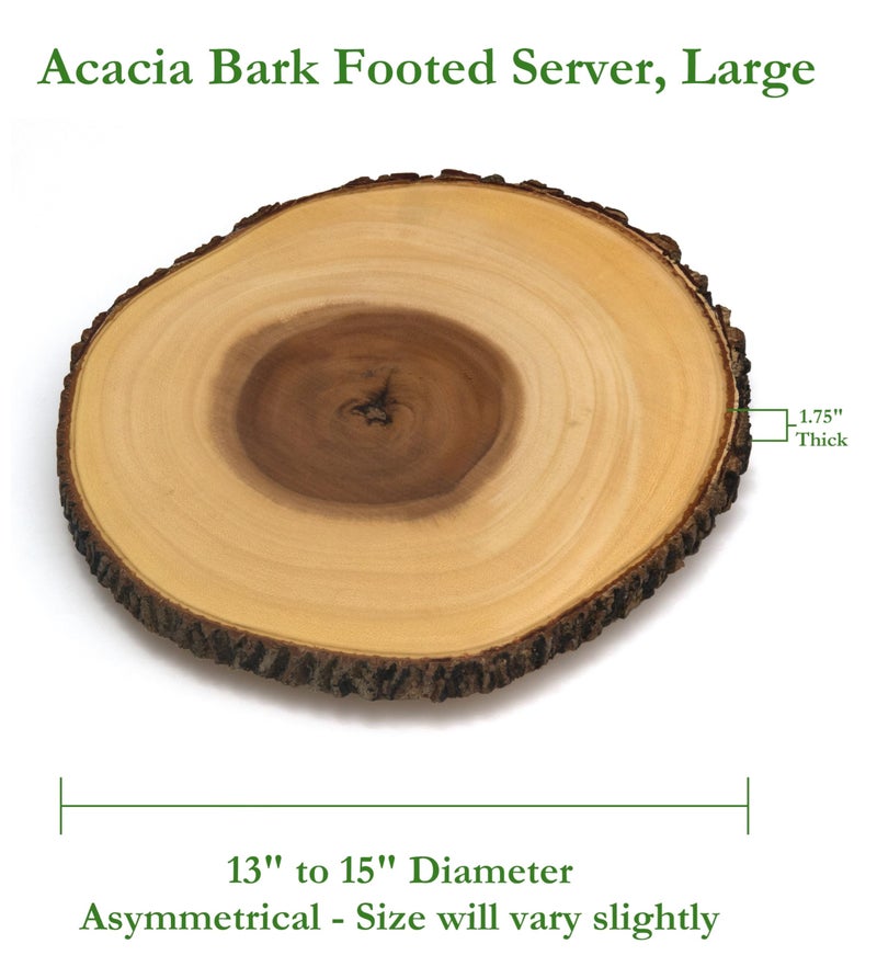 ليبر أنترناشونال لوح تقطيع وقاعدة تقديم من لحاء شجرة الأكاسيا - Image 2