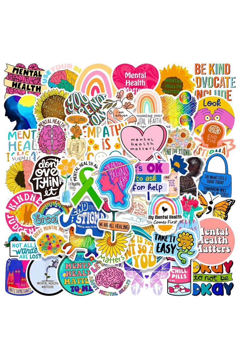 قوس قزح أورينبو ملصقات تحفيزية، 50 قطعة، ملصقات فينيل للصحة العقلية، للأطفال والمراهقين والبالغين، دفتر ملاحظات، زجاجة ماء، سجل قصاصات، مجلة، لوح تزلج، جيتار، ملصقات جمالية مقاومة للماء - Image 1