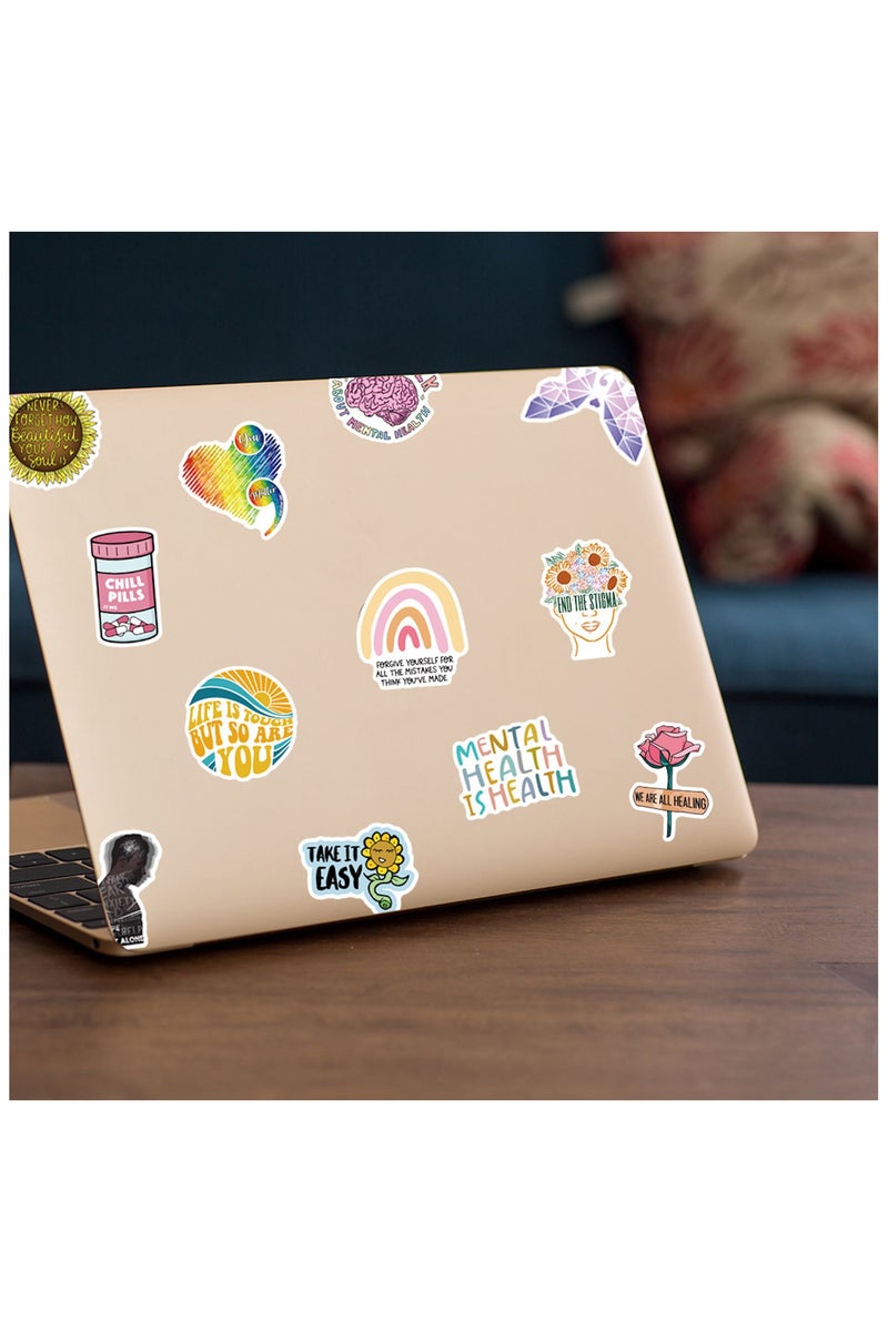 قوس قزح أورينبو ملصقات تحفيزية، 50 قطعة، ملصقات فينيل للصحة العقلية، للأطفال والمراهقين والبالغين، دفتر ملاحظات، زجاجة ماء، سجل قصاصات، مجلة، لوح تزلج، جيتار، ملصقات جمالية مقاومة للماء - Image 4