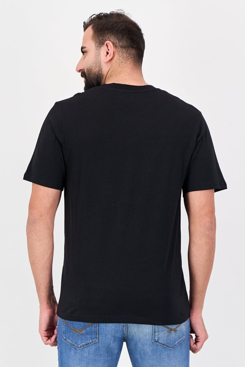 JACK & JONES Men Crew Neck Short Sleeve Graphic Print T-Shirt, Black - Image 3