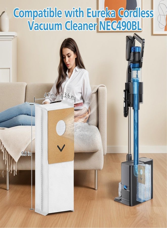 إيزينجو 18 عبوة من أكياس المكنسة الكهربائية لمكنسة يوريكا اللاسلكية NEC490BL، وأكياس الغبار ذاتية التفريغ من Stylus Elite - Image 2