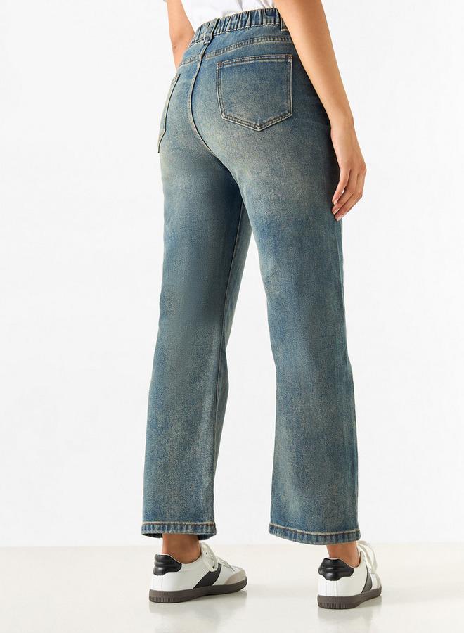 تواكستريمز بنطلون جينز سادة بزر إغلاق وجيوب من تو إكستريمز - Image 3