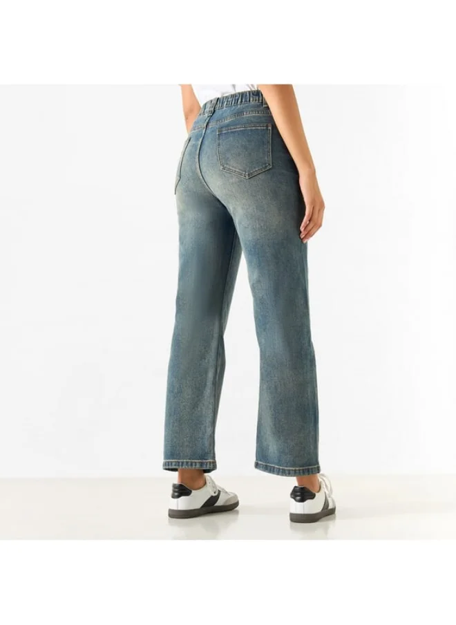 2Xtremz 2Xtremz Solid Jeans with Button Closure and Pockets
