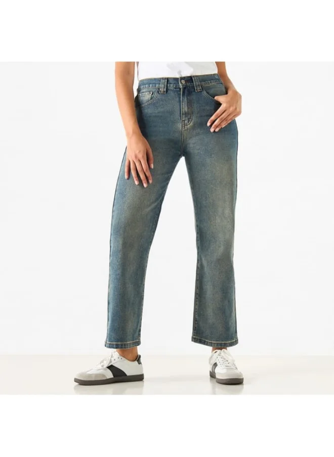 2Xtremz 2Xtremz Solid Jeans with Button Closure and Pockets