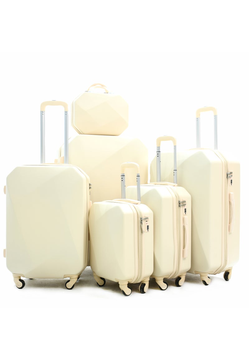 مورانو مجموعة حقائب سفر بعجلات دوارة مكونة من 6 قطع لون بـيج. - Image 1