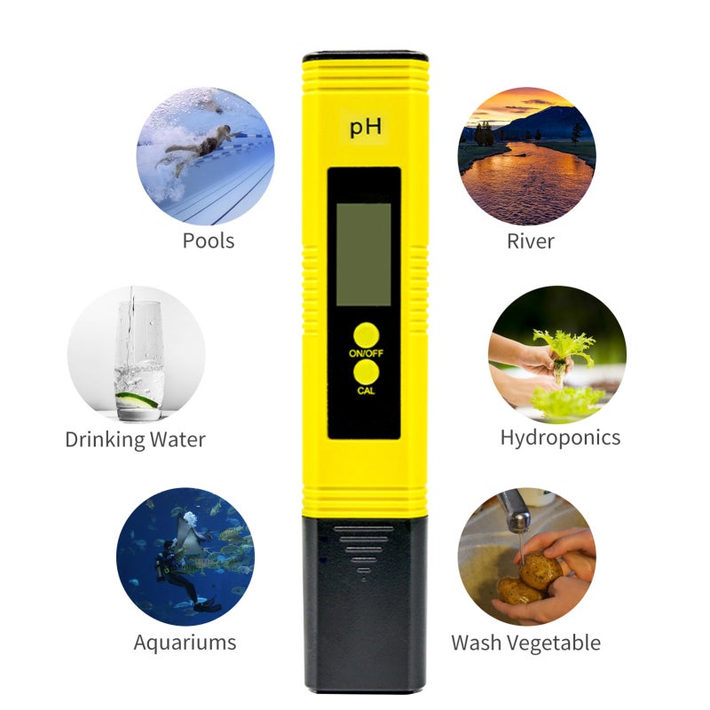 Digital PH Meter: 0.00-14.00PH Range 0.05PH Accuracy, Large LCD Display - Automatic Temperature Compensation, Portable Water PH Tester for Aquariums, Pools, Drinking Water, Spas - Image 3