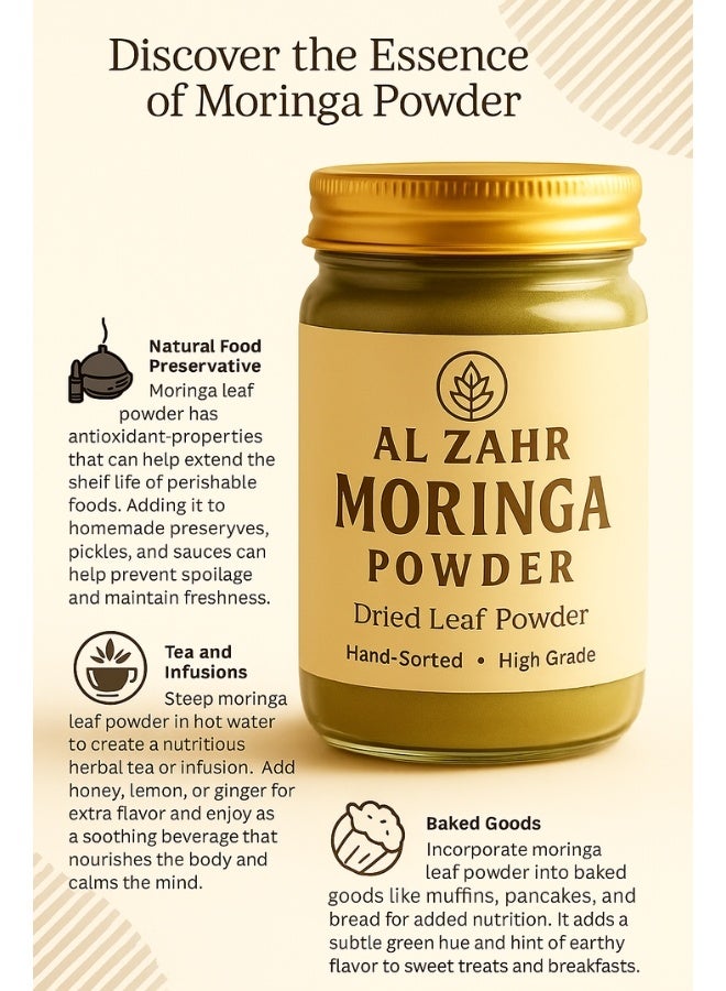 Zahr AL ZAHR Moringa Leaf Powder – 100% Natural & Organic Plant Growth Booster – Rich in Nutrients for Soil & Plant Health – 250g  - Image 2