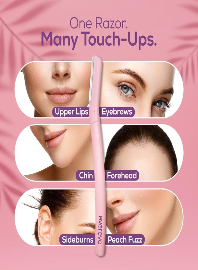 Evereve Reusable Face Razor for Women, Pack of 3, Instant Smooth and Painless Hair Removal, Ideal for Eyebrows, Upper Lip, Chin, Peach Fuzz, Forehead, Sideburns, Dermaplaning Tool, For All Skin Types - Image 5