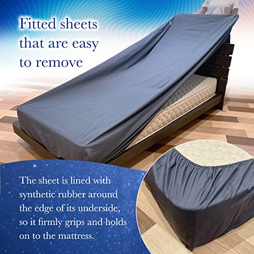 FULI 100% Cotton Fitted Sheets, Japanese Futon Mattress Cover, Futon Sofa, Bed Sheet, Made in Japan (Dark Gray, Full XL) - Image 3