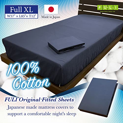FULI 100% Cotton Fitted Sheets, Japanese Futon Mattress Cover, Futon Sofa, Bed Sheet, Made in Japan (Dark Gray, Full XL) - Image 2
