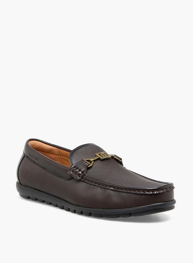 Duchini Men Metallic Accent Slip-On Loafers