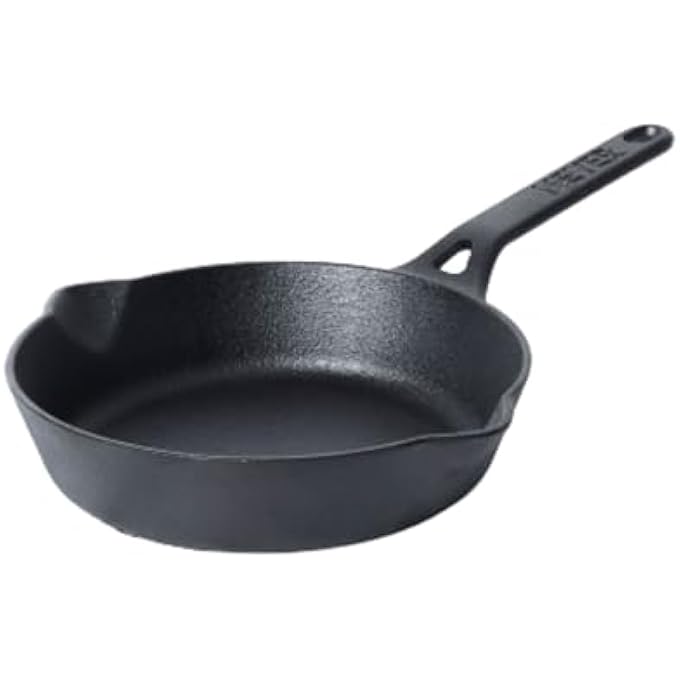 ماير مقلاة حديد زهر مسبقة التتبيل، مقلاة 22 سم، شواية آمنة، أواني طهي حديد زهر للاستخدام الداخلي والخارجي، مقلاة حديد زهر 85 بوصة، لون أسود - Image 1