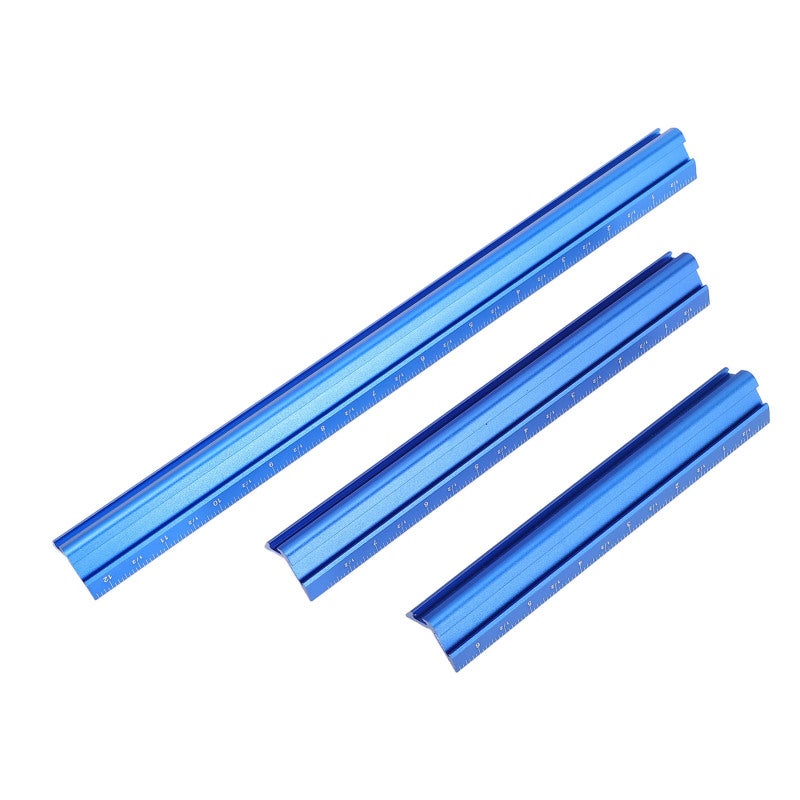 Corner Edge Measuring Ruler 3-Pack Aluminum Alloy CNC Machined Lightweight Woodworking Scriber Ruler - V Shaped 90 Degree Angle Marking Tool for Handcraft Projects Metalworking - Image 2