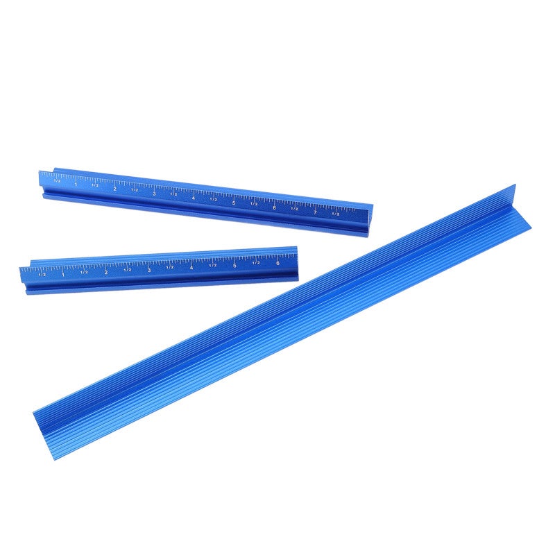 Corner Edge Measuring Ruler 3-Pack Aluminum Alloy CNC Machined Lightweight Woodworking Scriber Ruler - V Shaped 90 Degree Angle Marking Tool for Handcraft Projects Metalworking - Image 3